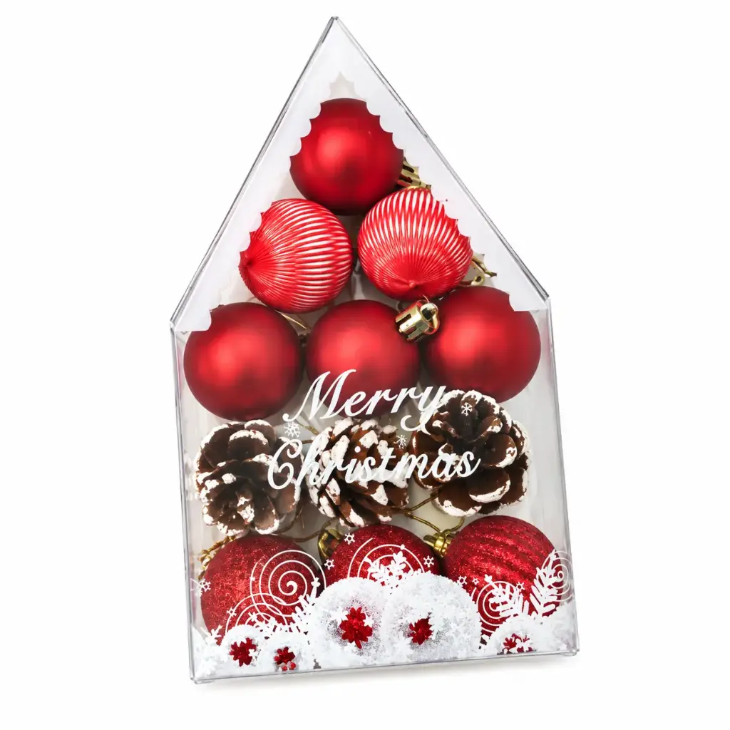 12 PCS 1.5" CHRISTMAS BALLS  SET 