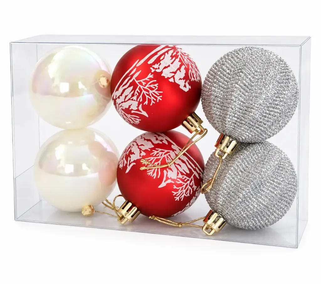 6 PCS 2" CHRISTMAS BALLS 