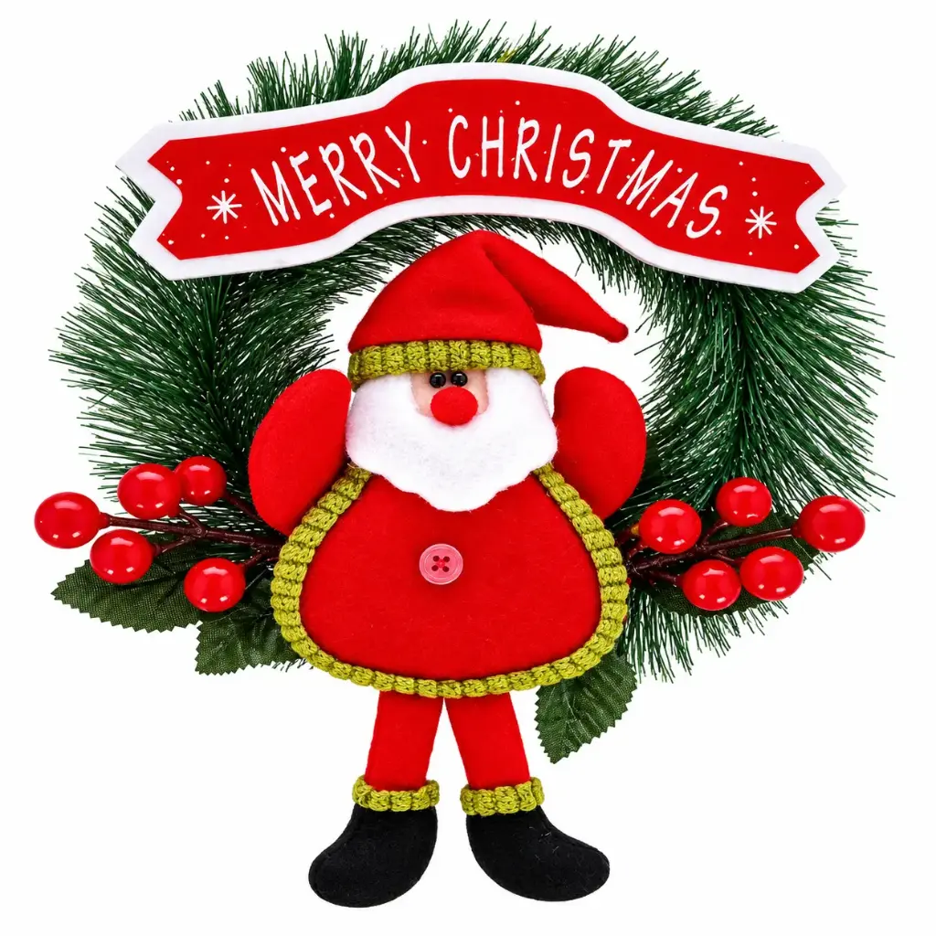 "MERRY CHRISTMAS" SANTA WREATH