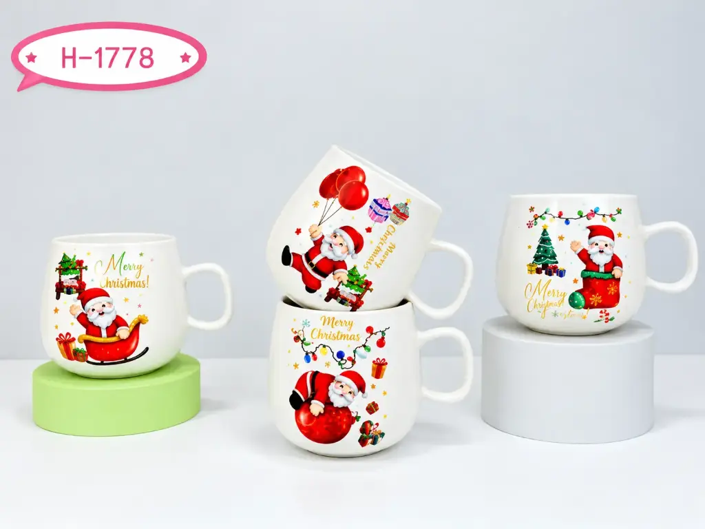 CERAMIC CHRISTMAS CHARACTER MUG-350ML