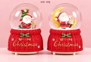 5" LIGHTING SANTA SNOW  GLOBE LAMP WITH BATTERIES