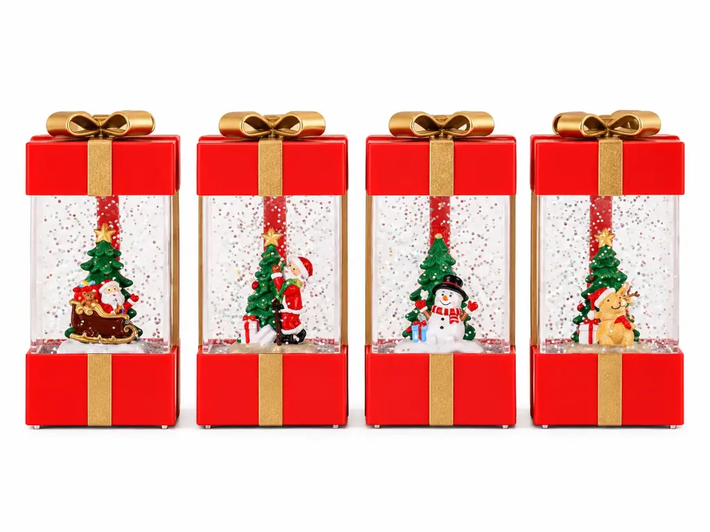 LIGHTING SANTA & FRIENDS RESIN MUSICAL LAMP-5.5"