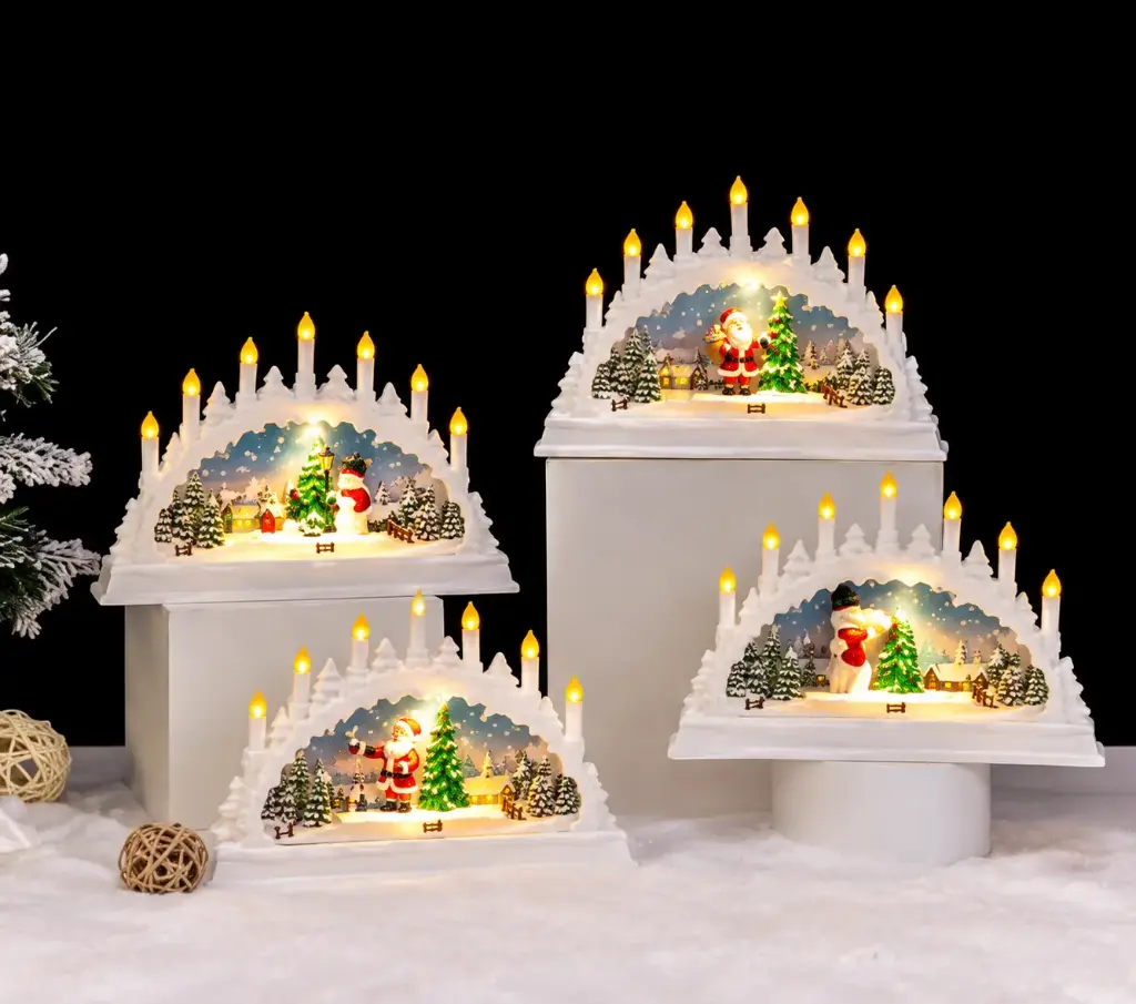MUSICAL CHRISTMAS  VILLAGE ARCH LIGHT DECOR