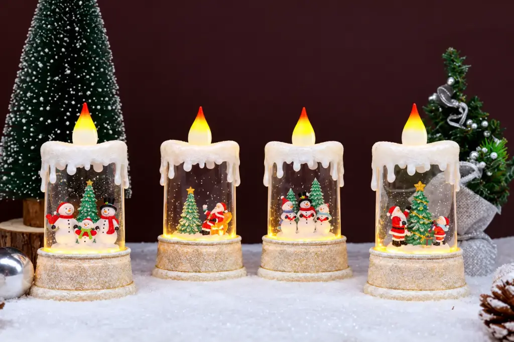 LED RESIN MUSICAL  CHRISTMAS CHARACTER  CANDLE 