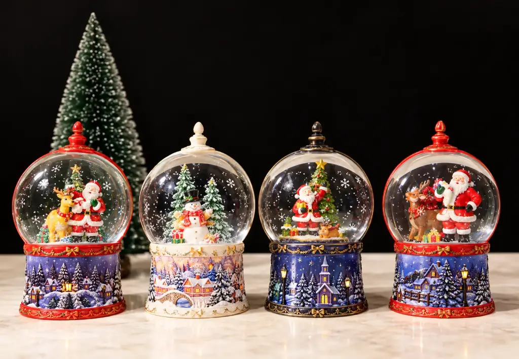 AUTOMATIC SNOWFALL LED MUSICAL CHRISTMAS CHARACTER 7" AUTOMATIC SNOWFALL  LED MUSICAL CHRISTMAS  CHARACTER SNOW GLOBE  LAMP WITH CABLE