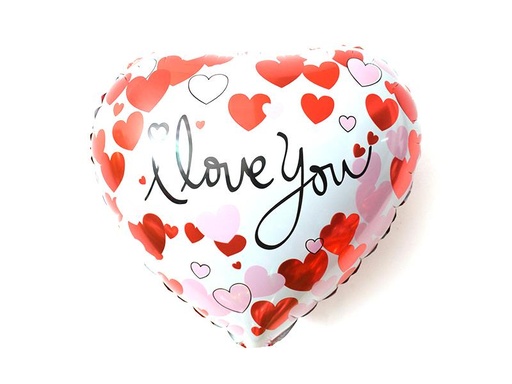 [132193] 18" I LOVE YOU FOIL BALLOON  AIR / HELIUM