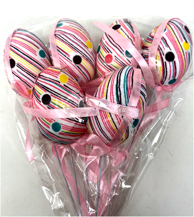 [B18104] 6CM PINK POLKA DOT EGGS  (6PCS)