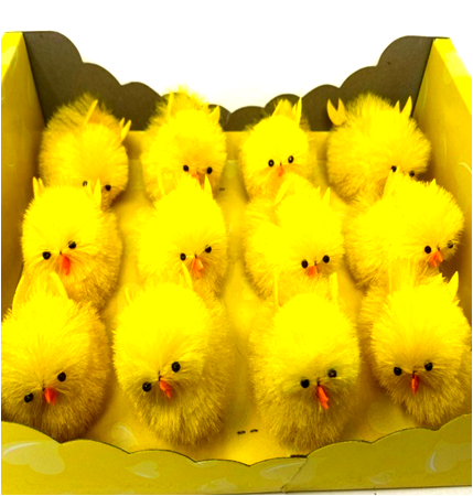 [15-001] 5CM EASTER CHICKS (12 PCS)-CASE QUANTITY: 80 SIZE: 25*17*7CM
