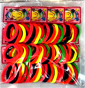 [136026] 6PC HAIR TIES ASSR COLOURS (12PKS IN A DISPLAY)