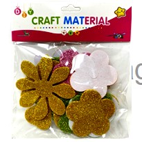 [LD017] GLITTERY FLORAL CRAFT STICKER ASSR