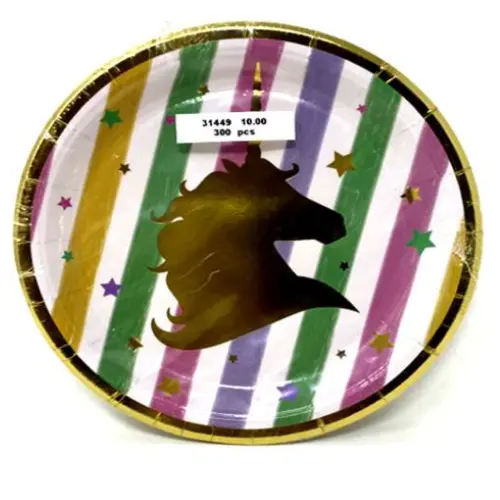 [31449] 7'' UNICORN PARTY PLATE, 18CM