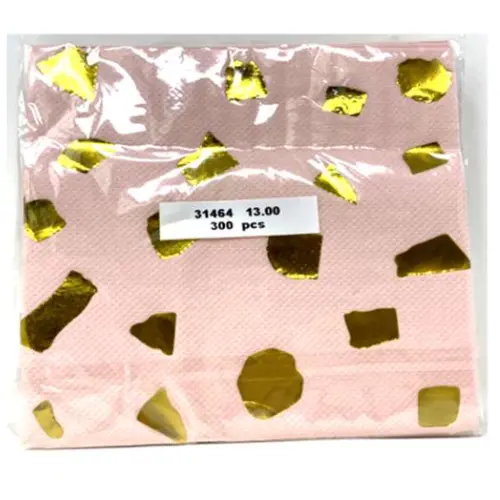 [31464] BLUSH & GOLD NAPKIN,13*13CM