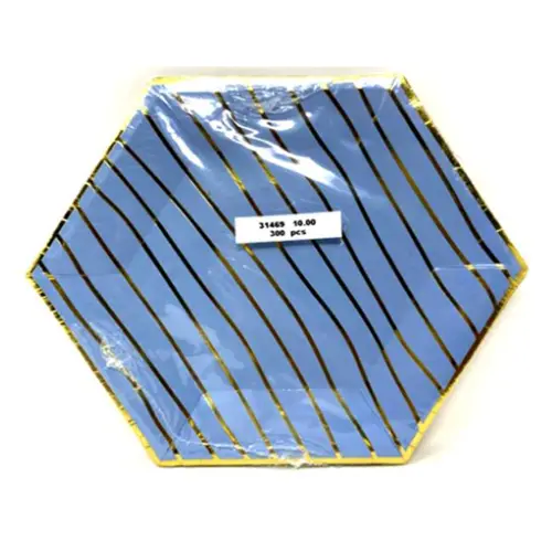 [31469] BLUE & GOLD PARTY PLATE, 18*21CM