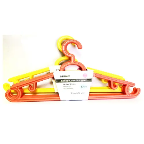 [144271] 4 PC CLOTH HANGER YELLOW, GREEN, RED &TRANSPARENT,40CM