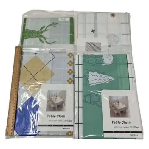 [31733] TABLECLOTH  SQUARE ASSR PATTERNS (PLASTIC MATERIAL)-SIZE: 4'.7"*4'.7"