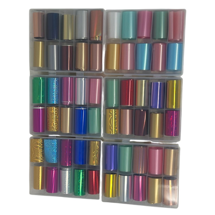 [31932] 10PC NAIL FOIL/PAPER CHROME AND HOLOGRAPHIC