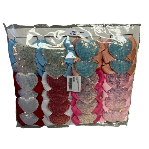 [31990] 2PCS HEART HAIR CLIP (12 CARDS)