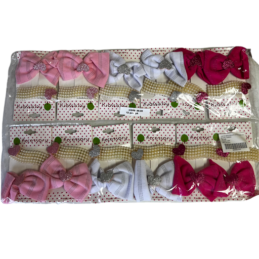 [31999] 2PCS HAIR CLIPS WITH BOW (12 CARDS)