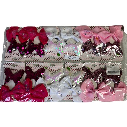 [32000] 2PCS BUTTERFLY AND BOW CLIPS (12 CARDS)