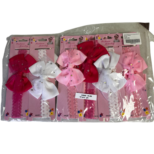 [32005] BOW ELASTIC HAIR BAND (12 CARDS)