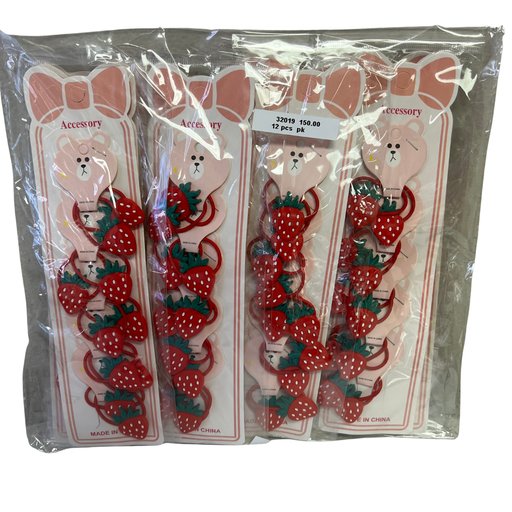 [32019] STRAWBERRY HAIR TIE (12 CARDS)