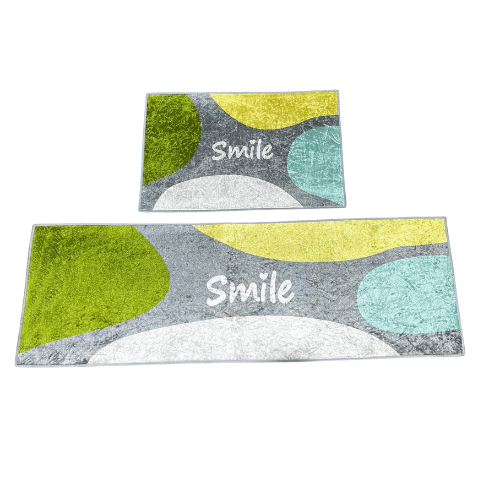 [32107] 2 PCS SMILE KITCHEN MAT SET