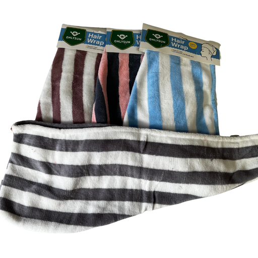 [31697] STRIPED HAIR WRAP