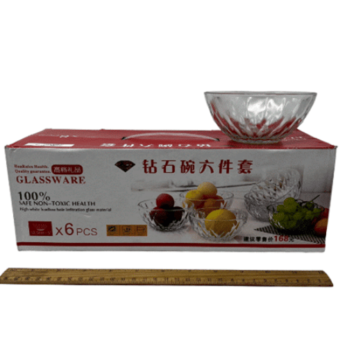 [161762] 6PCS GLASS BOWL-SIZE: 5*2"