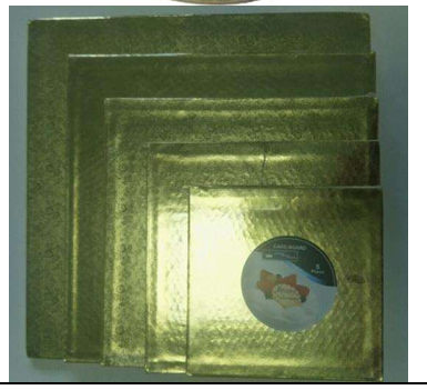 [205028] 18" CAKE DRUM GOLD AND SILVER