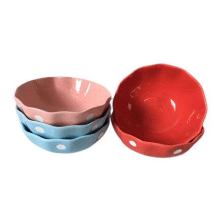 [152092] CERAMIC BOWL-COLOR: PINK / BLUE-SIZE: 5"