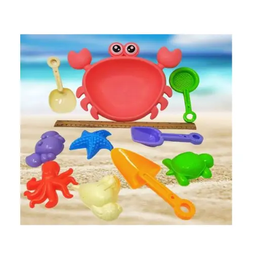 [666-115T-3] 10PC CRAB STYLE BEACH SET