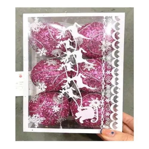 [224584] 6 PCS DECORATED CHRISTMAS BALLS