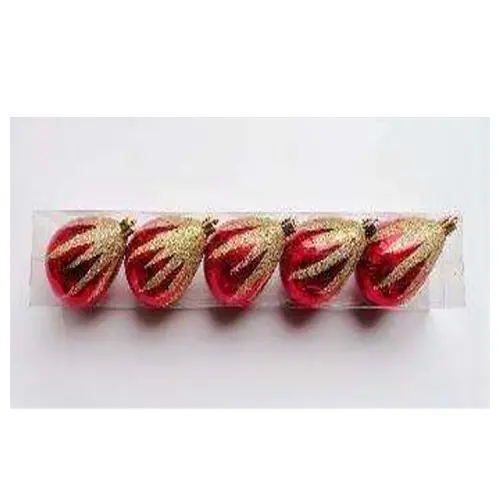 [32467] 5 PCS RED & GOLD HANGING DECOR