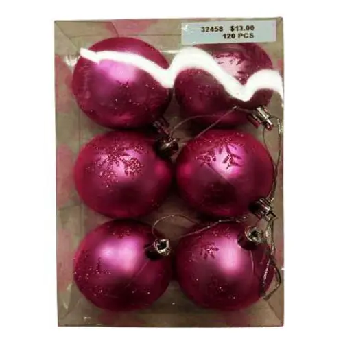 [32458] 6 PCS PATTERNED CHRISTMAS BALLS
