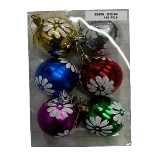 [32455] 6 PCS ASR PATTERNED CHRISTMAS BALLS