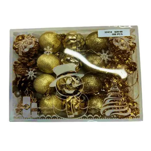 [32414] 20 PCS MIXED GOLD CHRISTMAS BALLS