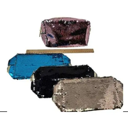 [257936] MAKE UP BAG COLORS: BLUE, BLACK, ROSE  GOLD, PINK-CASE QUANTITY: 200 SIZE: 10*4"