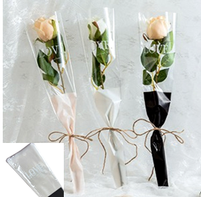 [FYZ 076] 50PCS "LOVE" FLORAL SINGLE SLEEVES (18*4")