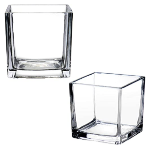 [0000192821] SMALL SQUARE GLASS VASE