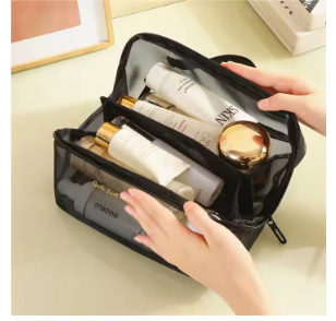 [350802] COSMETIC BAG COLORS : PINK, BLACK, GREY-CASE QUANTITY: 200 SIZE: 9*5*3"