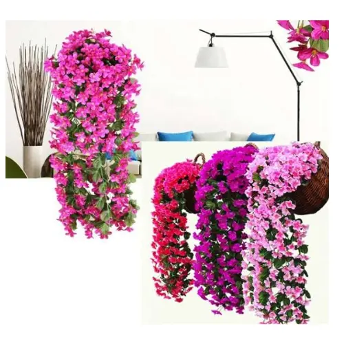 [144529] ARTIFICIALCASCADING  HYDRANGEA  COLORS: PINK, PURPLE