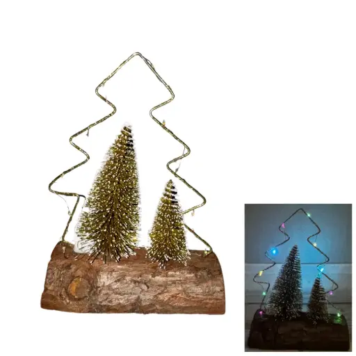 [332901]  LED GOLD FROSTED TREES