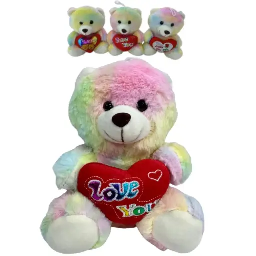 [365284] "LOVE YOU" PASTEL PLUSH  TEDDY BEAR 