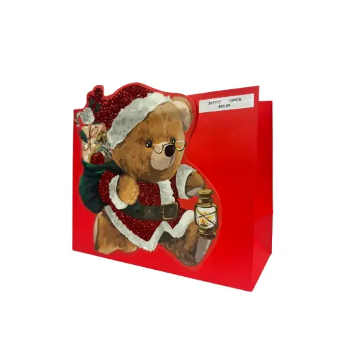 [365242]  12PCS CHRISTMAS TEDDY   GIFT BAG