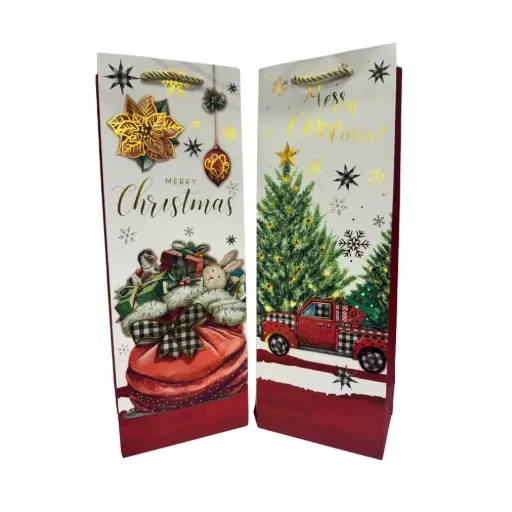 [365251] 12PCS "MERRY CHRISTMAS"   CHRISTMAS WINE BAG 