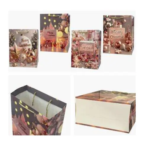 [365259] 12PCS PINK CHRISTMAS GIFT  BAG