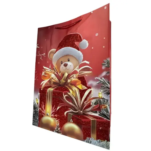 [365265] 12PCS RED TEDDY BEAR  CHRISTMAS GIFT BAG