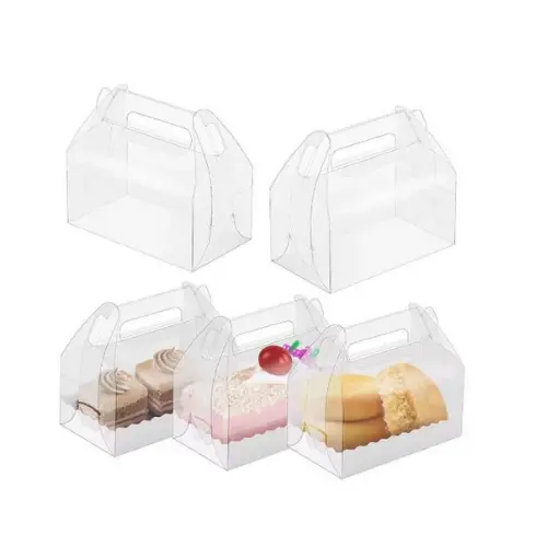 [365922] 10PCS PLASTIC CAKE BOX W  HANDLES