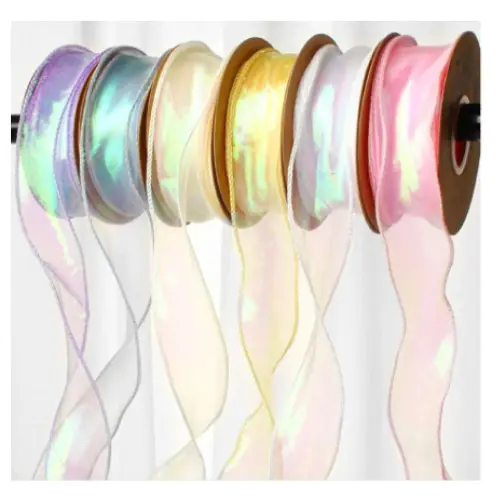 [32841] IRIDESCENT SHEER RIBBON ( 4CM *10 Y)