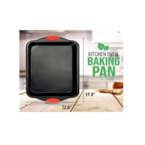 [146977] 16" X 10" ROAST PAN W RED SILICONE HANDLES